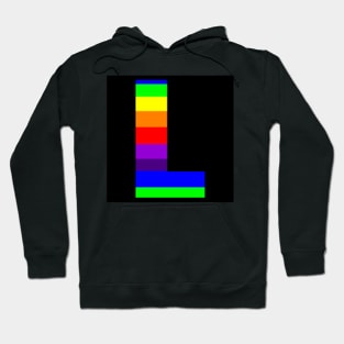 The Letter L in Rainbow Stripes Hoodie